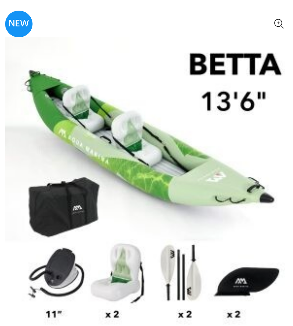 Betta-412 13'6" Inflatable Recreational Kayak 2 person with paddle
