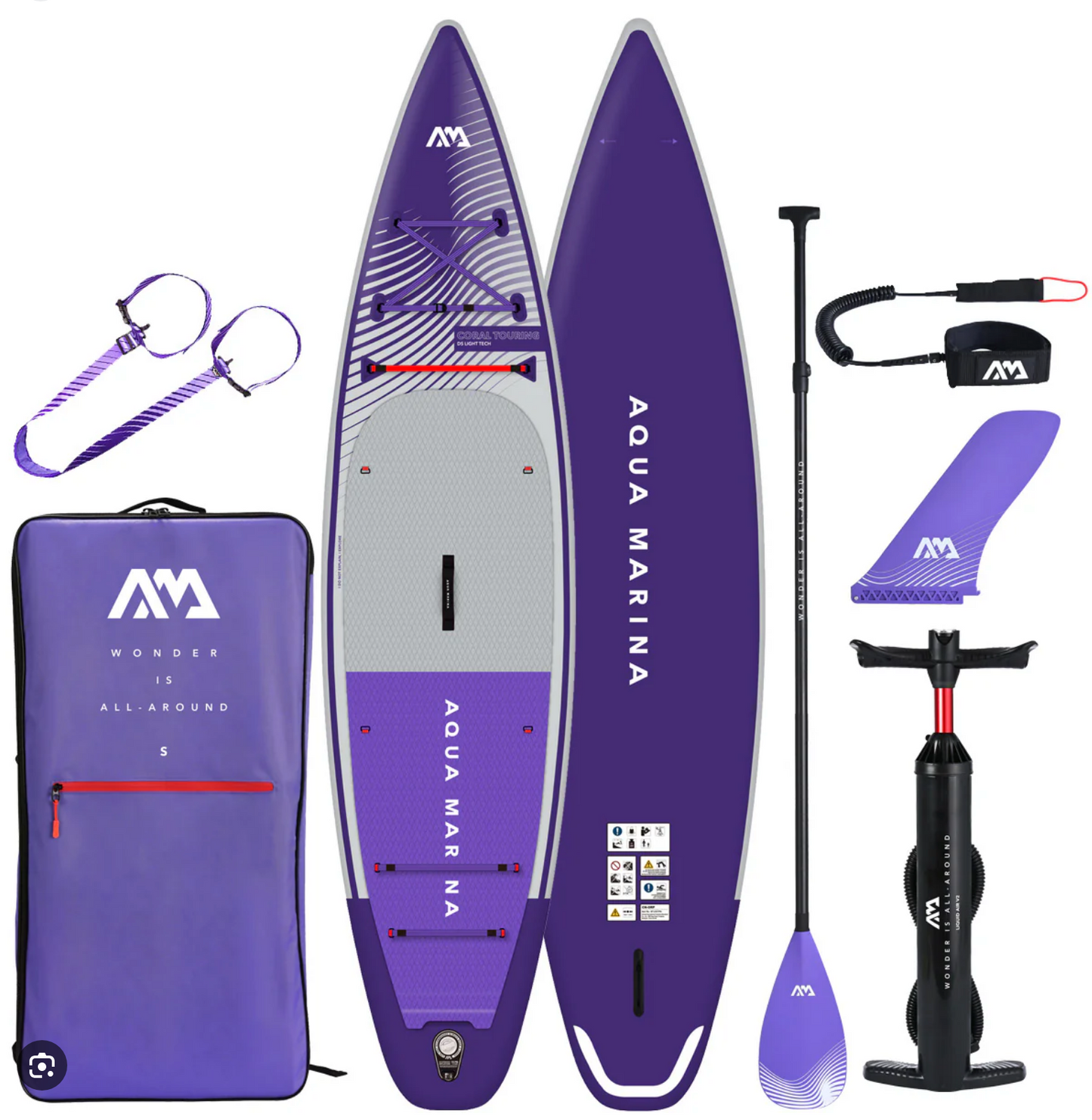Coral Touring 11'6" Touring iSUP, 3.5m/15cm, with paddle and safety leash