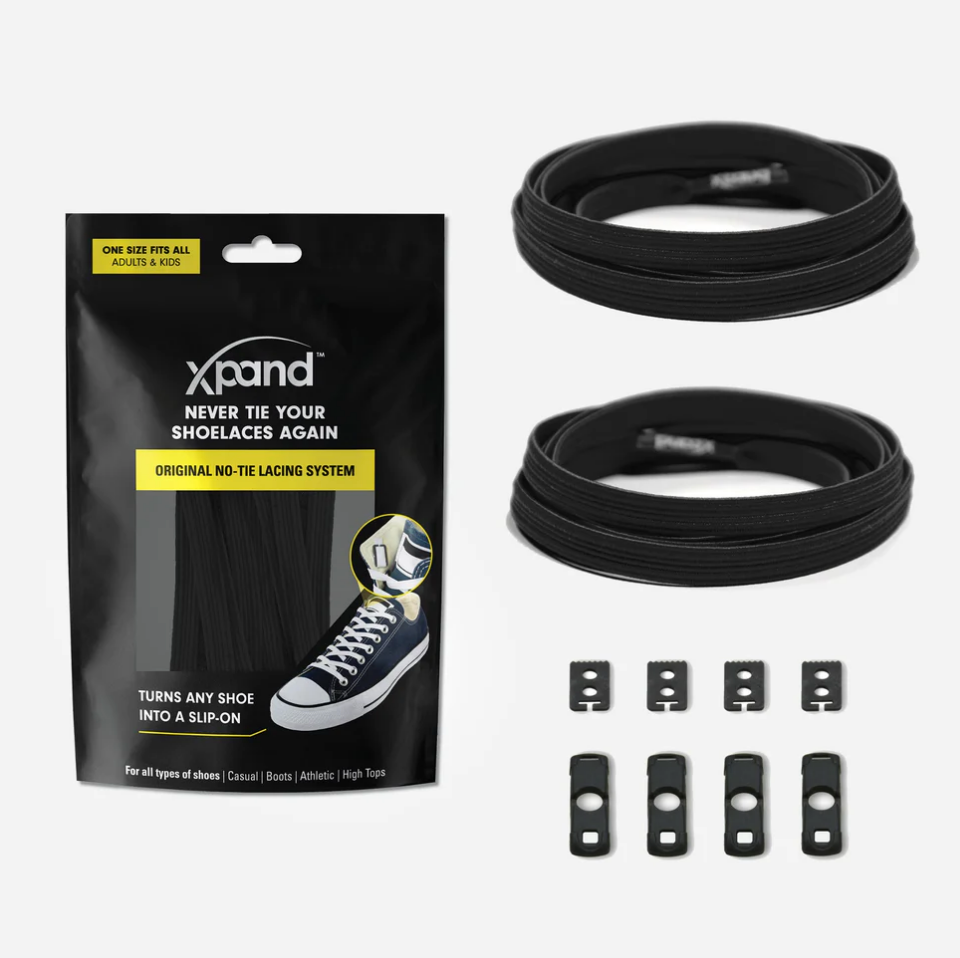 No Tie Shoelaces Black Reflective