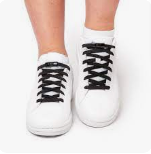No Tie Shoelaces Black Reflective