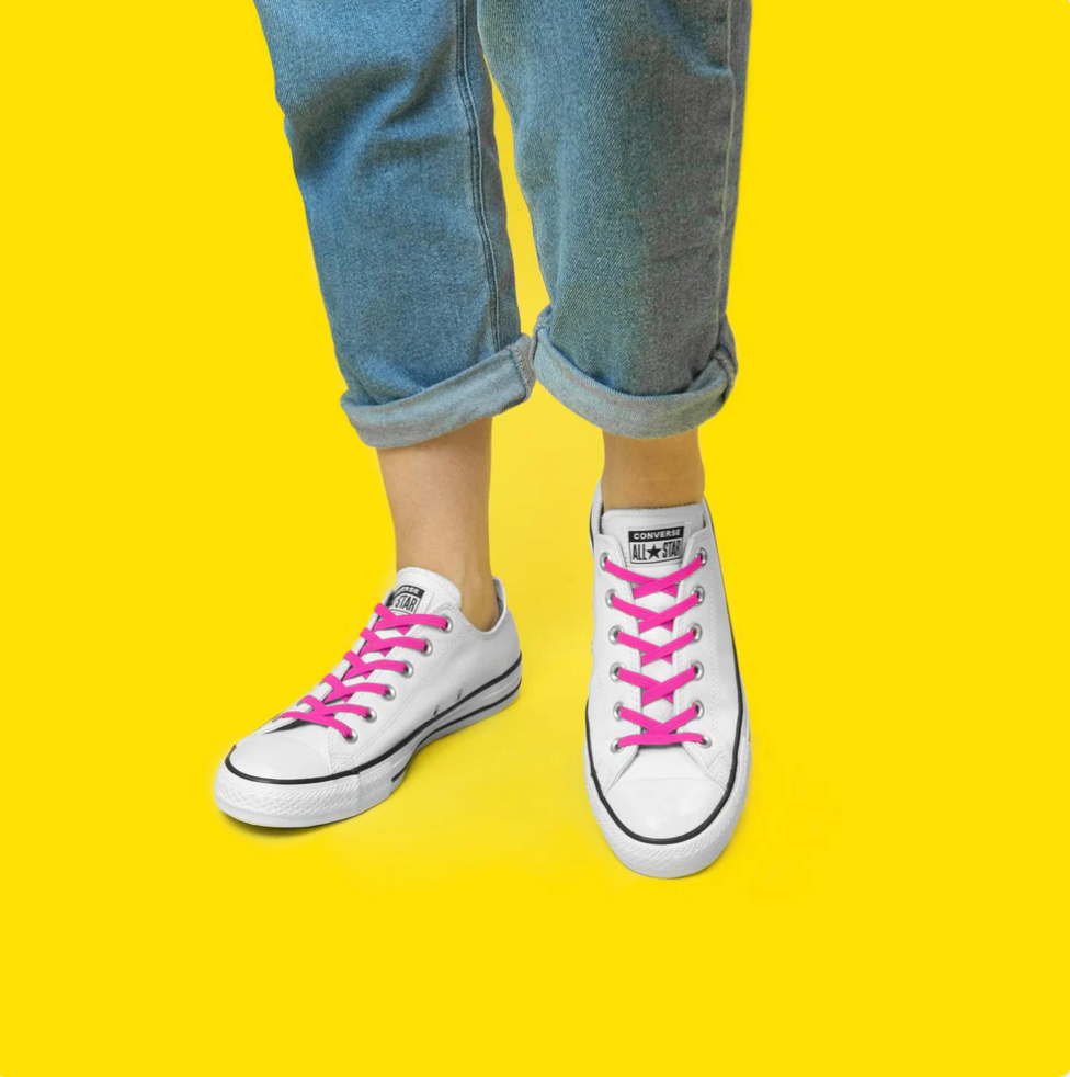 No Tie Shoelaces Neon Pink