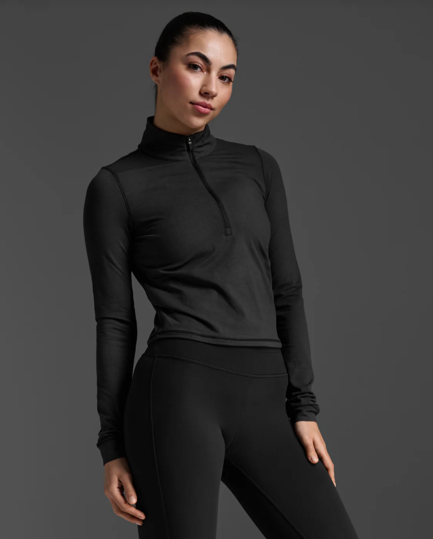 Flex Crop 1/2 Zip Long Sleeve Women's