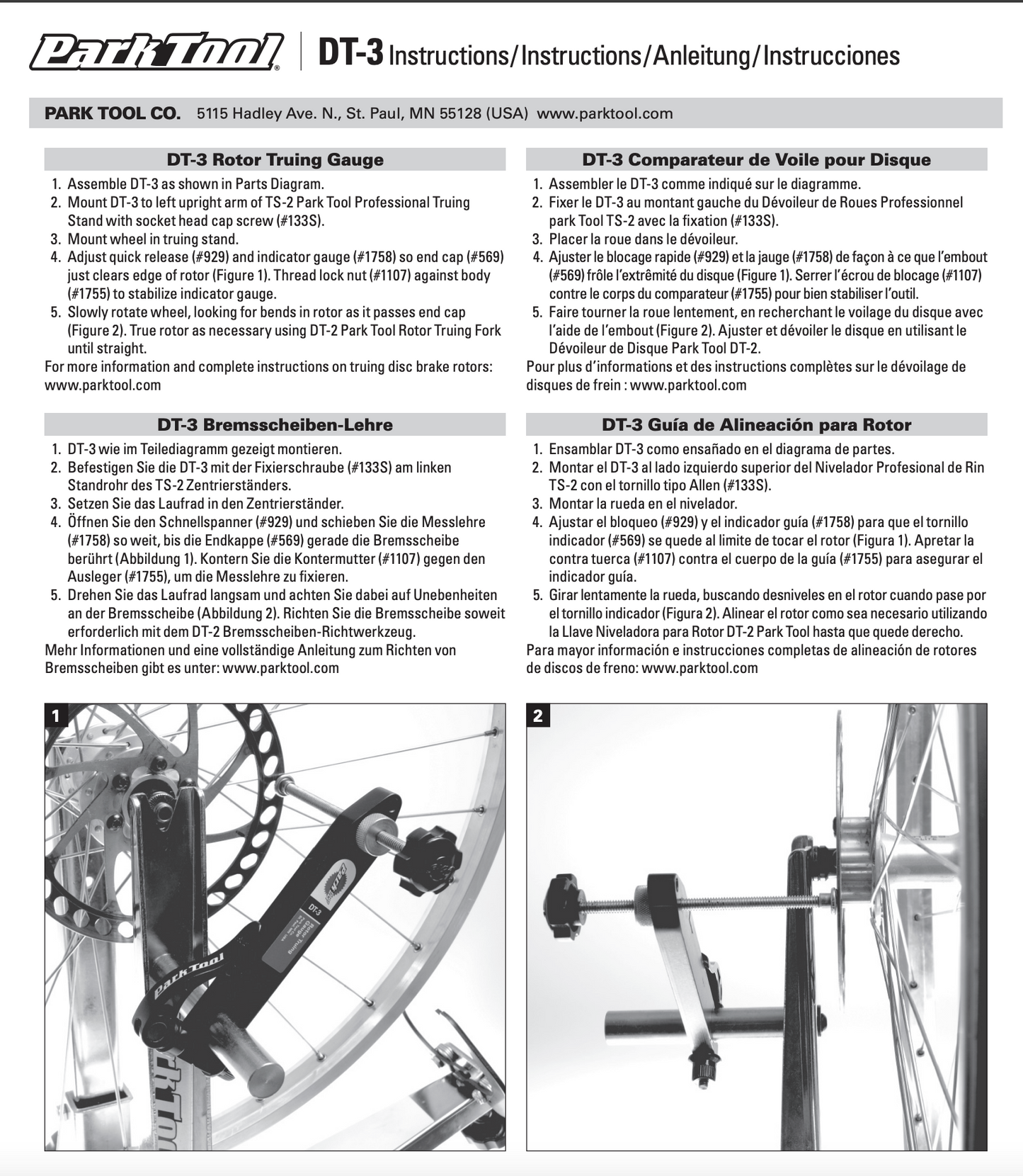 DT-3  Rotor truing gauge