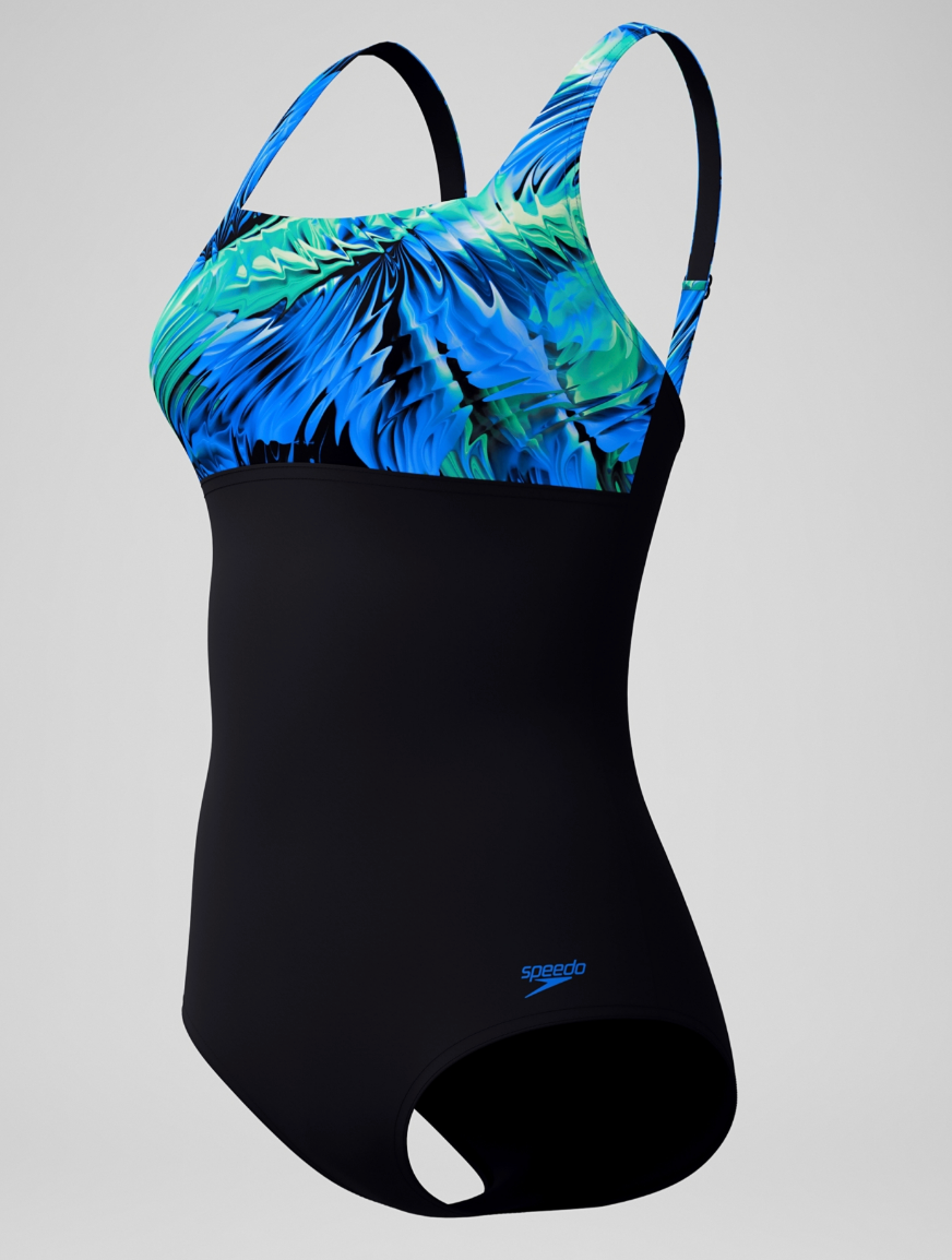 Printed Block Square Neck