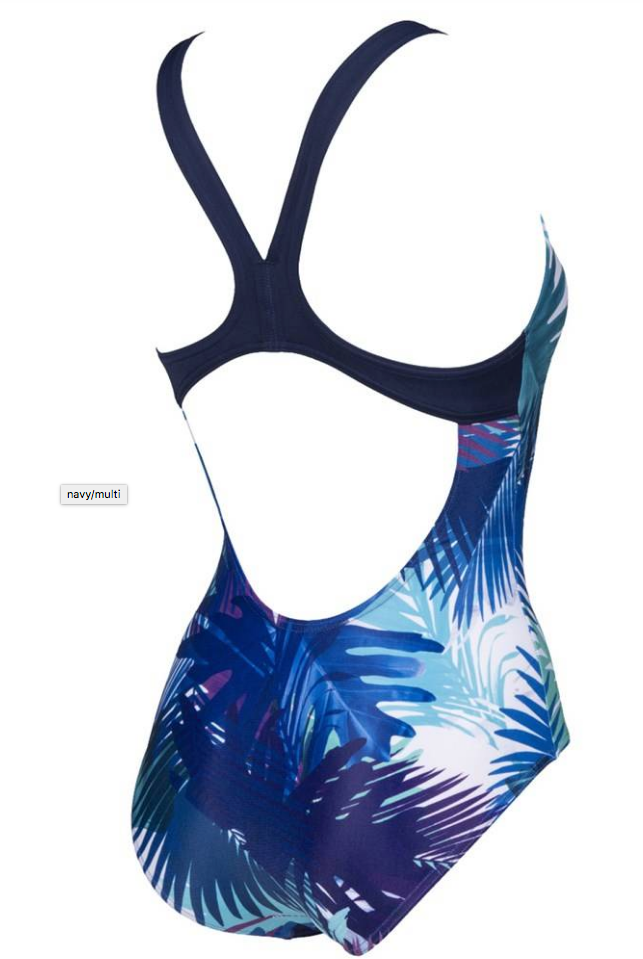 Palm Print Swim Pro Back