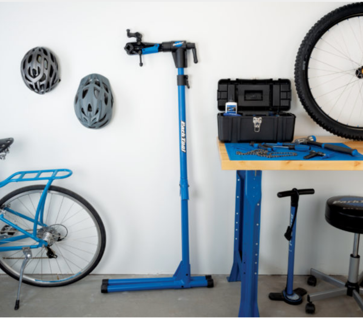 Park bicycle repair top stand